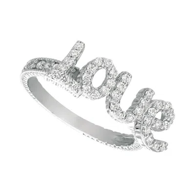 Pre-owned Morris 0.40 Carat Natural Diamond Love Ring Si 14k White Gold