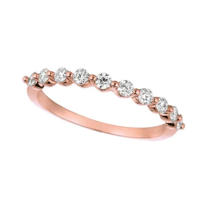 Pre-owned Morris 0.40 Carat Natural Diamond Ring Si 14k Rose Gold 10 Stones In Pink