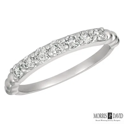 Pre-owned Morris 0.50 Carat Natural 7 Stone Diamond Ring Band 14k White Gold