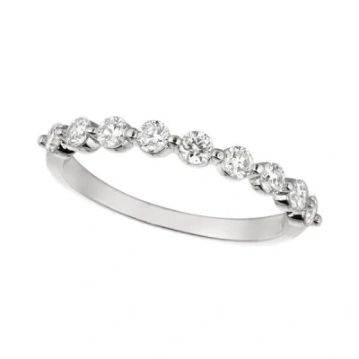 Pre-owned Morris 0.50 Carat Natural Diamond 9 Stone Ring Band Si 14k White Gold