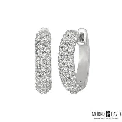 Pre-owned Morris 0.50 Carat Natural Diamond Hinged Hoop Earrings Si 14k White Gold