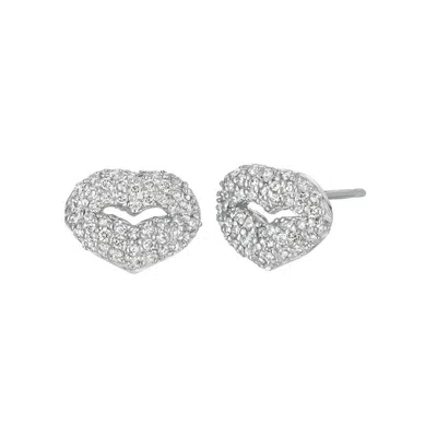 Pre-owned Morris 0.50 Carat Natural Diamond Lips Earrings Si 14k White Gold