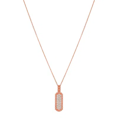 Pre-owned Morris 0.50 Carat Natural Diamond Necklace 14k Rose Gold Si Bubble Collection
