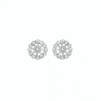 Pre-owned Morris 0.50 Ct 2 Pointers Natural Diamond Jacket Earrings 14k White Gold Center 5 Mm