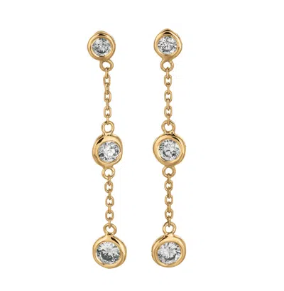 Pre-owned Morris 0.50 Ct Natural Diamond Bezel Drop Earrings Si 14k Yellow Gold