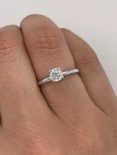 Pre-owned Morris 0.50 Ct Natural Diamond Solitaire Ring Si 14k White Gold