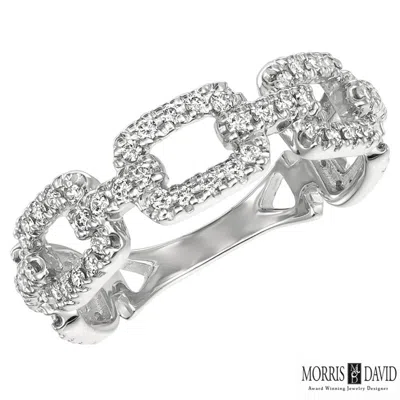 Pre-owned Morris 0.51 Carat Natural Diamond Chain Style Ring Si 14k White Gold