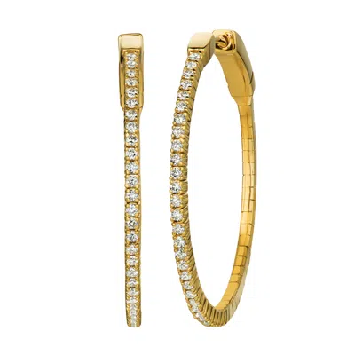 Pre-owned Morris 0.55 Carat All Natural Diamond Flexible Hoop Earrings Si 14k Yellow Gold