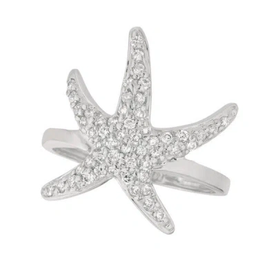 Pre-owned Morris 0.55 Carat Natural Diamond Starfish Ring Band Si 14k White Gold