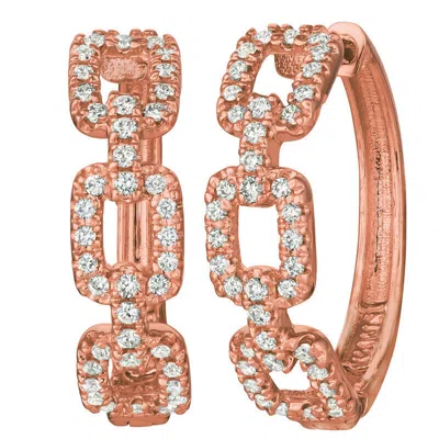 Pre-owned Morris 0.60 Carat Natural Diamond Chain Style Earrings G-h Si In 14k Rose Gold In White