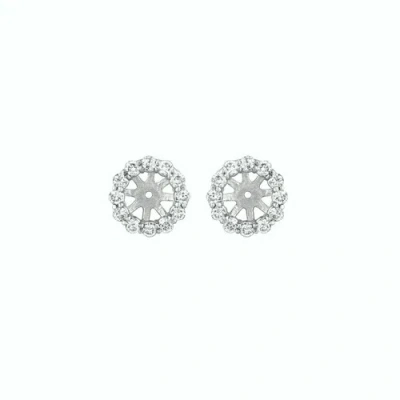 Pre-owned Morris 0.64 Ct 4 Pointers Natural Diamond Jacket Earrings 14k White Gold Center 4 Mm