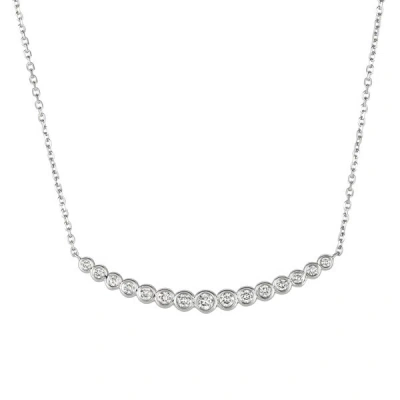 Pre-owned Morris 0.65 Carat Natural Diamond Bezel Necklace Pendant 14k White Gold Si 18 Inch