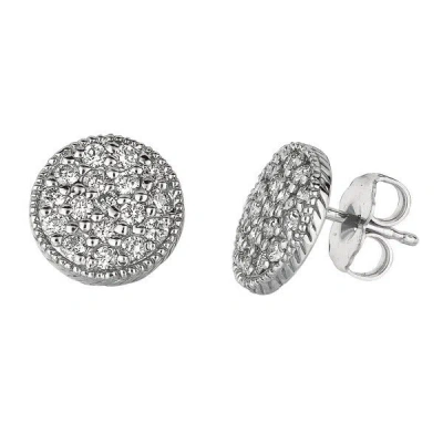 Pre-owned Morris 0.65 Carat Natural Diamond Pave Earrings Si 14k White Gold