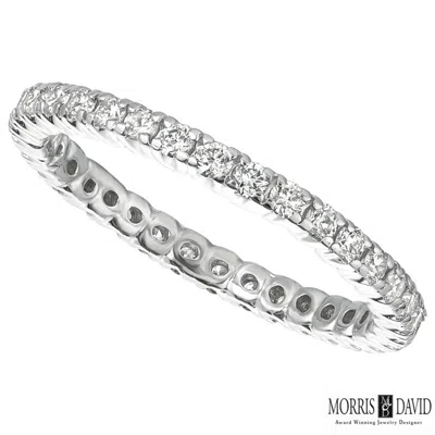 Pre-owned Morris 0.75 Carat Natural Diamond Eternity Band Ring Si 14k White Gold