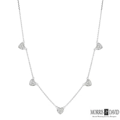 Pre-owned Morris 0.75 Carat Natural Diamond Heart Necklace 14k White Gold Si