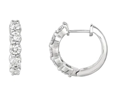 Pre-owned Morris 0.75 Carat Natural Diamond Hoop Earrings Si 14k White Gold