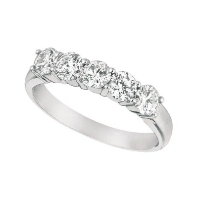 Pre-owned Morris 0.75 Carat Natural Diamond Ring Si 14k White Gold 5 Stones