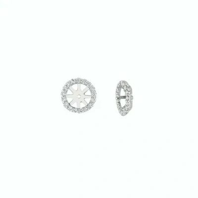 Pre-owned Morris 0.75 Ct 2 Pointers Natural Diamond Jacket Earrings 14k White Gold Center 9 Mm