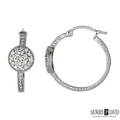 Pre-owned Morris 0.77 Carat Natural Diamond Hoop Earrings Si 14k White Gold