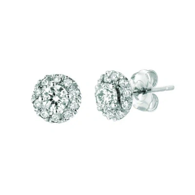 Pre-owned Morris 0.80 Carat Natural Diamond Stud Earrings Si 14k White Gold