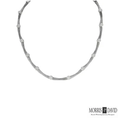 Pre-owned Morris 0.83 Carat Natural Diamond Necklace 14k White Gold Si 18''