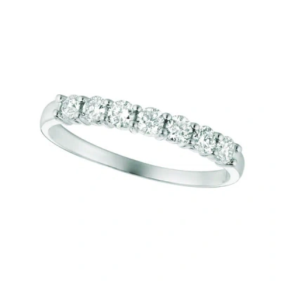Pre-owned Morris 1.00 Carat Natural Diamond 7 Stone Ring Band Si 14k White Gold