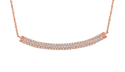 Pre-owned Morris 1.00 Carat Natural Diamond Bar Necklace 14k Rose Gold Si 18 Inches Chain In Pink