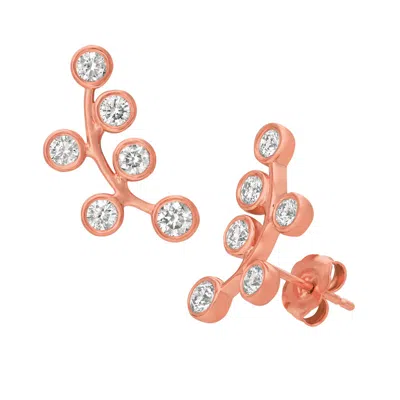 Pre-owned Morris 1.00 Carat Natural Diamond Bezel Earrings Si 14k Rose Gold