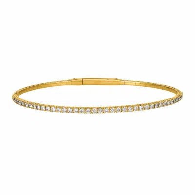 Pre-owned Morris 1.00 Carat Natural Diamond Flexible Bracelet 6.5 Inch G-h Si 14k Yellow Gold