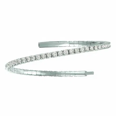 Pre-owned Morris 1.00 Carat Natural Diamond Flexible Bracelet G-h Si 14k White Gold 7''