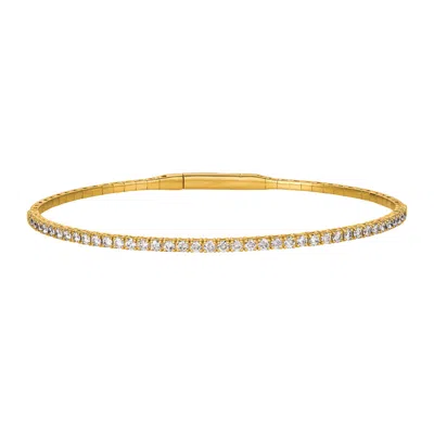 Pre-owned Morris 1.00 Carat Natural Diamond Flexible Bracelet G-h Si 14k Yellow Gold 7''