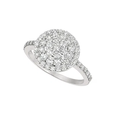 Pre-owned Morris 1.00 Carat Natural Diamond Round Pave Ring Si 14k White Gold