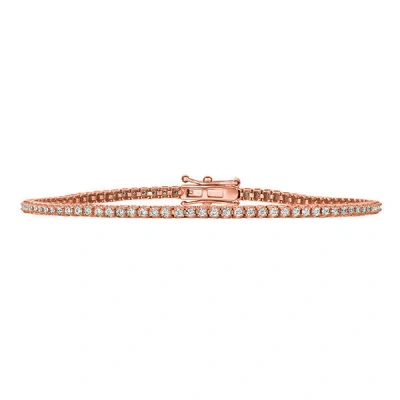Pre-owned Morris 1.00 Carat Natural Diamond Tennis Bracelet Si 14k Rose Gold 7''