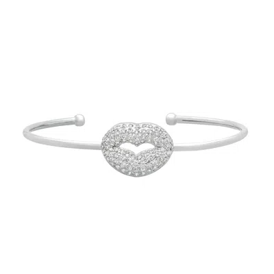 Pre-owned Morris 1.05 Carat Natural Diamond Lip Bangle Bracelet G-h Si 14k White Gold