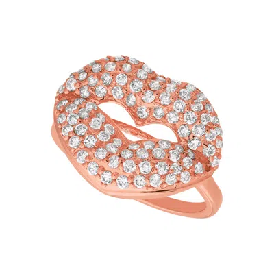 Pre-owned Morris 1.05 Carat Natural Diamond Lips Ring Si 14k Rose Gold