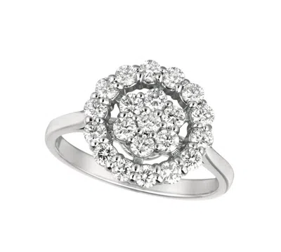 Pre-owned Morris 1.05 Carat Natural Round Cut Diamond Cluster Ring Si 14k White Gold