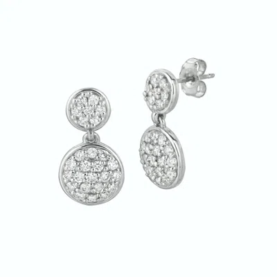 Pre-owned Morris 1.05 Ct Natural Diamond Round Drop Earrings Si 14k White Gold