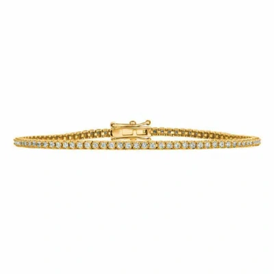 Pre-owned Morris 1.07 Carat Natural Diamond Tennis Bracelet Si 14k Yellow Gold 7.5 Inch