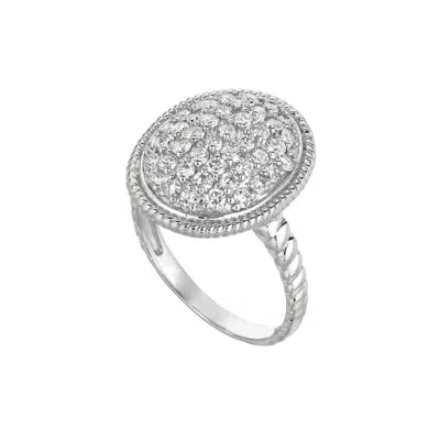 Pre-owned Morris 1.15 Carat Natural Diamond Oval Ring Si 14k White Gold