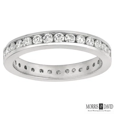Pre-owned Morris 1.50 Carat Natural Diamond Eternity Ring Band 14k White Gold Channel Set