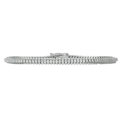 Pre-owned Morris 1.50 Carat Natural Diamond Soft Tennis Bracelet G-h Si 14k White Gold 110 Stones