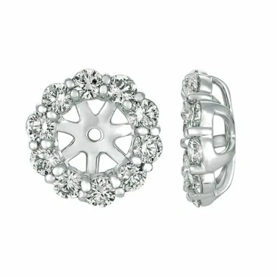 Pre-owned Morris 1.61 Ct 7 Pointers Natural Diamond Jacket Earrings 14k White Gold Center 8 Mm