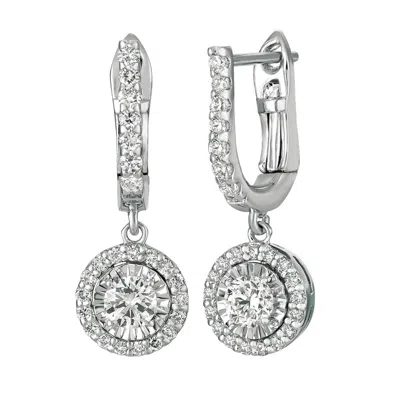 Pre-owned Morris 1.75 Carat Natural Diamond Earrings Si 14k White Gold
