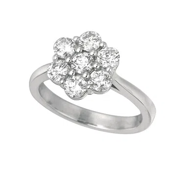 Pre-owned Morris 1.75 Carat Natural Diamond Flower Ring Si 14k White Gold