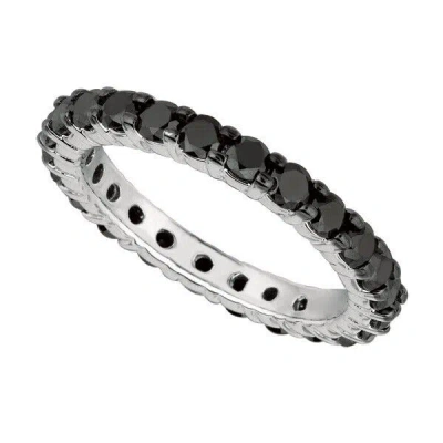 Pre-owned Morris 2.00 Carat Black Diamond Eternity Ring Band 14k White Gold