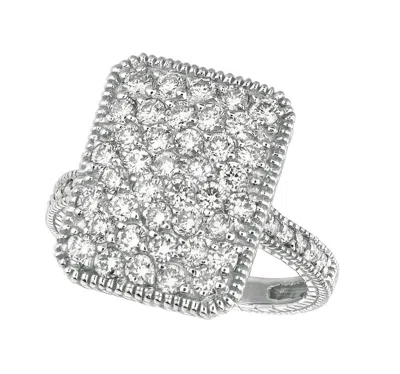 Pre-owned Morris 2.00 Carat Natural Diamond Rectangular Shape Ring Si 14k White Gold
