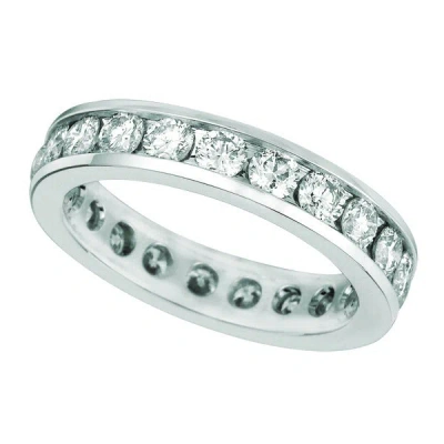 Pre-owned Morris 2.25 Carat Natural Diamond Eternity Channel Set Ring Band 4 Mm 14k White Gold