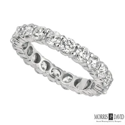 Pre-owned Morris 2.65 Carat Natural Diamond Eternity Band Ring Si 18k White Gold 20 Stones