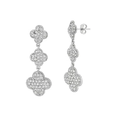 Pre-owned Morris 2.75 Carat Natural Diamond Drop Earrings Si 14k White Gold