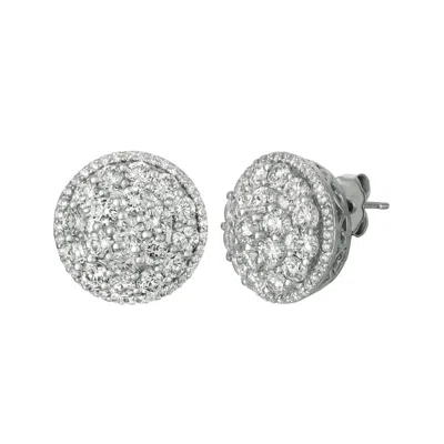 Pre-owned Morris 3.50 Carat Natural Diamond Cluster Earrings Si 14k White Gold